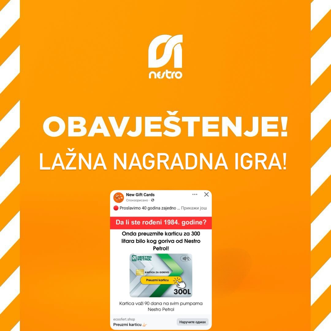VAŽNO OBAVJEŠTENJE!